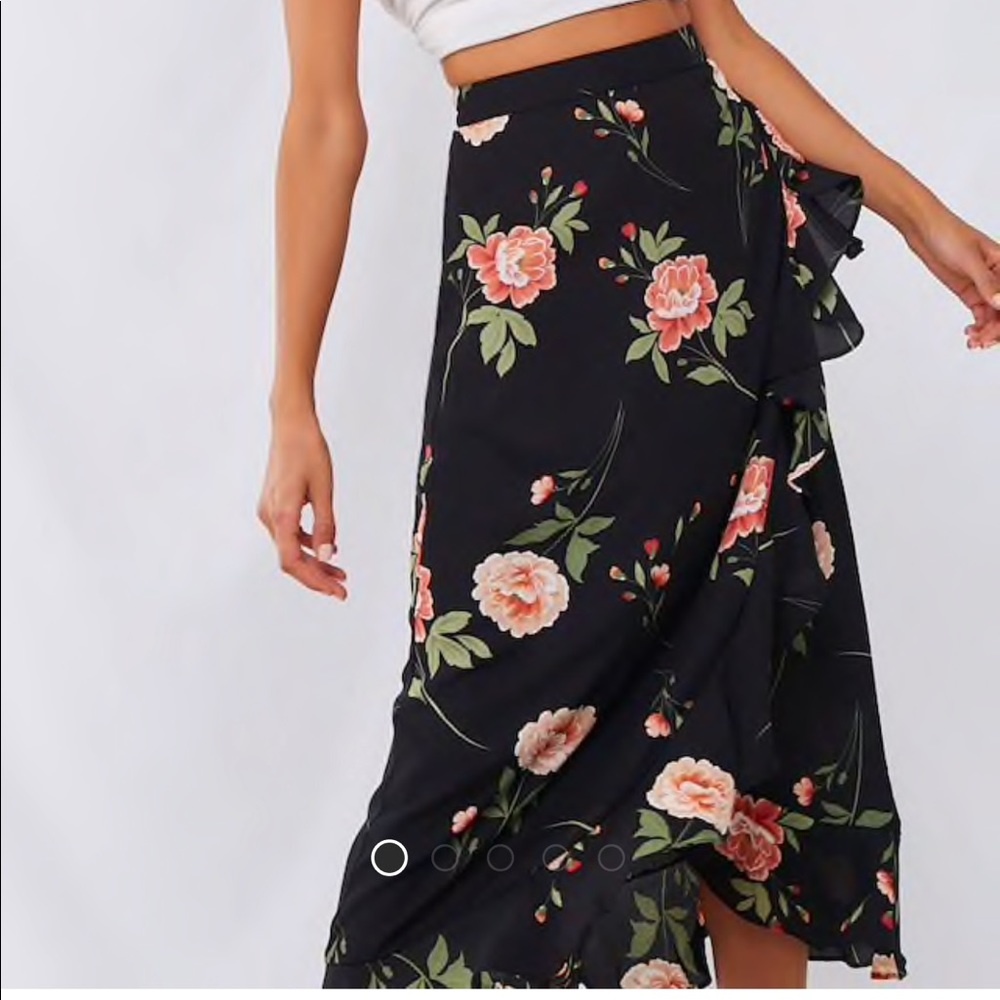 Floral wrap skirt
